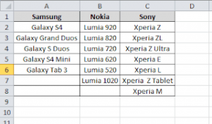 Create Dependent List in EXCEL