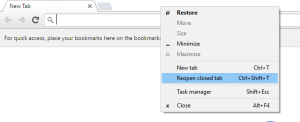 Re open recently closed Tab