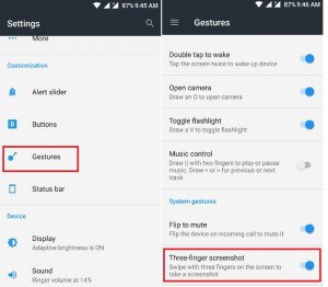 How to take screenshot in OnePlus 3 and OnePlus 3T