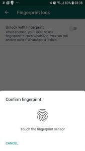 Fingerprint enable